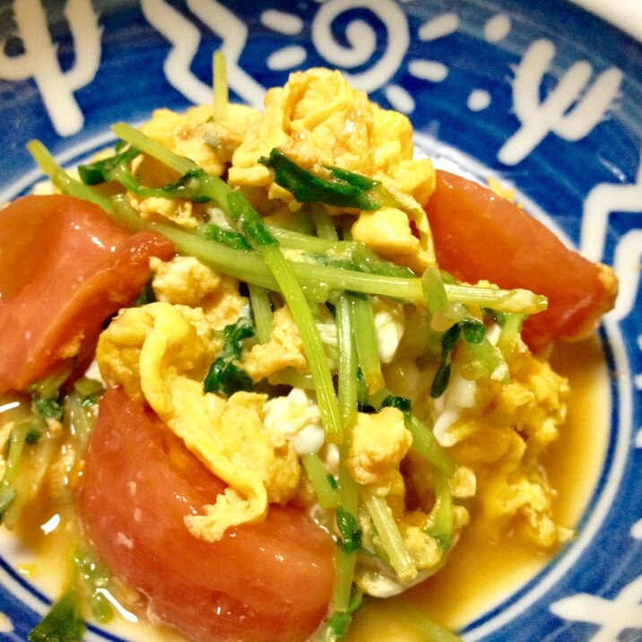 豆苗とトマトと卵の炒め物 レシピ 作り方 By 招き猫カフェ 楽天レシピ 豆苗とトマトと卵の炒め物 レシピ 作り方 By 招き猫カフェ 楽天レシピ